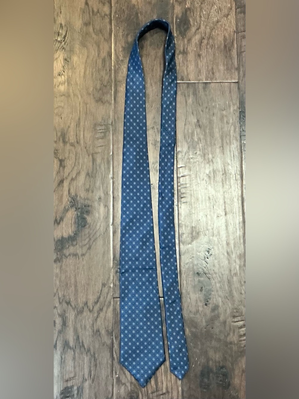 Nico Nerni Roma 100% Pure Silk Men’s Tie Navy Blue Geometric Made Italy
